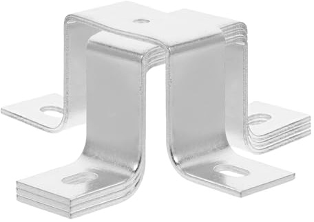 Homoyoyo Lot de 4 Supports en Acier Inoxydable de U Plats pour Rail Cuivre, Fixation M5 pour Disjoncteurs sur Rail, Accessoires de Montage Industriels Robustes et Solide