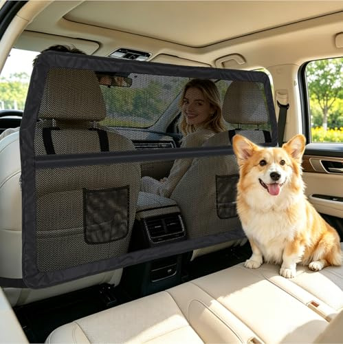 LIROPAU Grille pour chien - Pour siège arrière et coffre de voiture