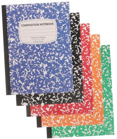 FELTECHELECTR 5-Pack Tjocka Linjerade Anteckningsböcker med Avdelare Skrivbok för Skola och Daglig Journalföring Mjukt Omslag Portabel Notisbok för Lärare och Elever
