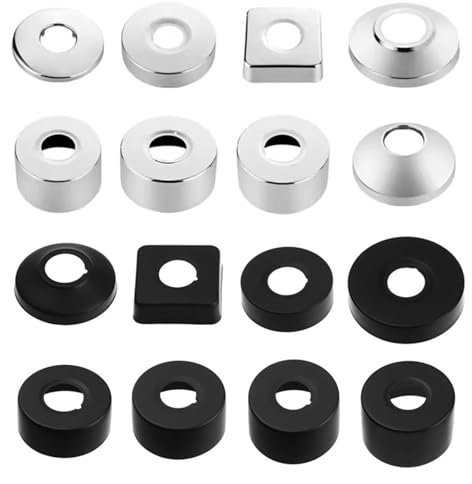 2 Stück Ø 25 mm (3/4) Hahnrosetten schwarz, Heizkörperrosetten schwarz, Heizkörperrosetten, Heizkörperabdeckung, Rosetten für Duschhahn, Wasserhähne, Heizkörper (Schwarz, 66 x 30)