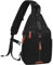 MOSISO Sling Backpack Travel Hiking Daypack, Vintage Canvas Crossbody Sling Chest Bag with USB Charging Port&Removable Strap, Black