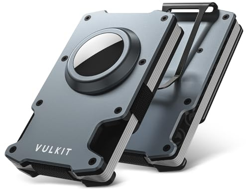 VULKIT Credit Card Holder with Money Clip Slim Minimalist Aluminum Metal Wallet RFID Blocking Card Holder Wallet for Men