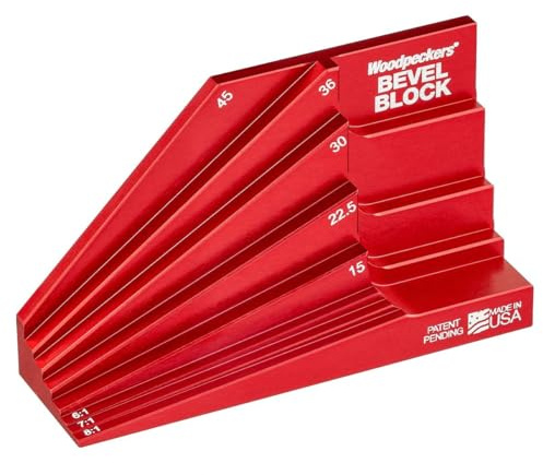 Woodpeckers Bevel Block, for Sliding T-Bevel for Woodworking, Features Most Common Miter Angles & Dovetail Angles
