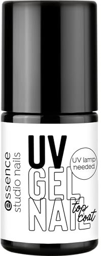 essence studio nails UV GEL NAIL top coat, Überlack, Nr. 01, Transparent, langanhaltend, vegan, ohne Konservierungsstoffe, ohne Alkohol, ohne Parfüm, 1er Pack (5ml)