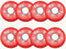 NBTRXWAFR Set mit 8 Inline Skate Rollen 84A Ersatzrollen für Inlineskates 72mm/76mm/80mm für Damen Herren Inlineskates,Rot,80mm