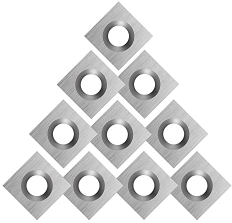 casstaly Set di 10 inserti in carburo di legno per tornio di legno, 11 x 11 x 2,0 mm-30 °, set di utensili per tornitura del legno