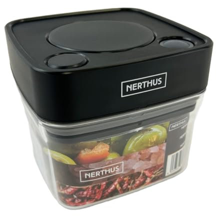 NERTHUS FIH 1387 Boîte hermétique sous vide de 320 ml - Base carrée, parfaite pour conserver les aliments et conserver leur fraîcheur
