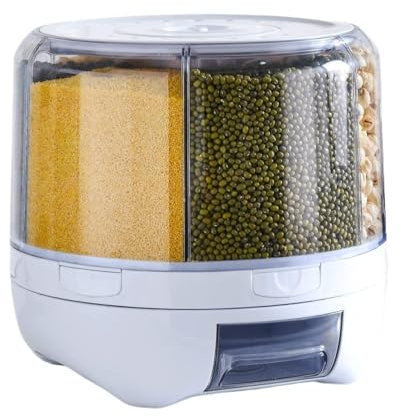 Flingdispenser Ris 6 Grid Grain Dispenser Ris Mat Dispenser Risbehållare Bönbehållare för jordnötskorn spannmål Livsmedelsdispenser