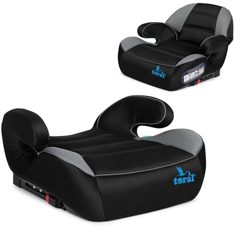 toral - Alzador Coche Niño Isofix i-Size - Asiento Elevador Niño - Se puede utilizar también sin Isofix - Silla Coche grupo 1 2 3 - Modelo Monza Negro