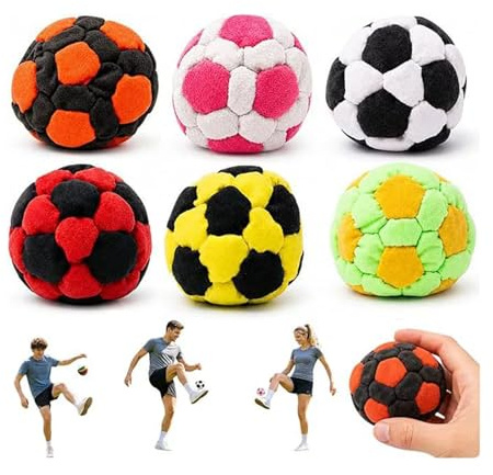 Fotboll Dirtbag Hacky Sack Fotpåsar Mjuka 2,36 Tum Fotpåsar För Vuxna Jongleringsbollar Livfull Sportdesign För Inomhus Utomhuslek Festgåvor Och Koordinationsträning 6-pack