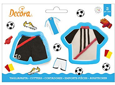 DECORA, 0255198 Kit de Découpe T-shirt et Shorts, Moule T-shirt + Moule Shorts, Idéal pour Créer des Décorations en Pâte à Sucre ou en Gomme, Fabriqué en Italie, Design Original. Ensemble de 2.