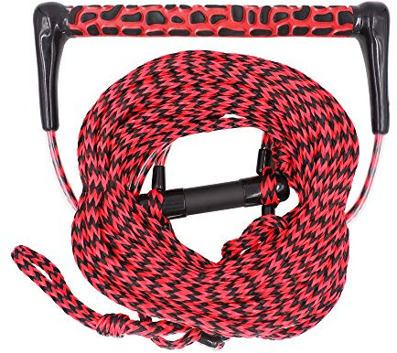 Obcursco Wakeboard Rope, 70FT Water Ski Ropes with EVA Handle. Ideal for Water Skiing, Wakeboard, Kneeboard (70FT, Red & Black)