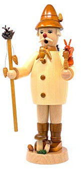 Drechslerei Friedbert Uhlig, Räuchermännchen Nr. 059, Zapfenmann, 25 cm hoch, aus regionalem Holz gedrechselt, echte Handarbeit aus dem Erzgebirge, Weihnachten, Holzkunst, Echtholz