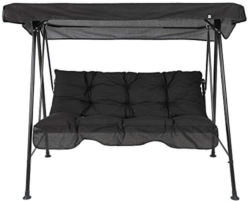 PATIO Hollywoodschaukel klein Balkon Tora Sitzfläche 138 cm mit Auflagen verstellbares Sonnendach bis 250 kg belastbar anthrazit