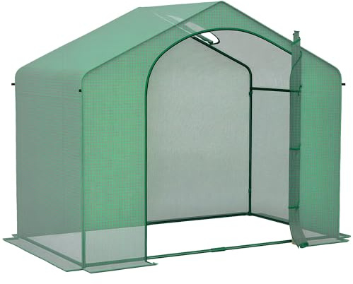 Outsunny 6' x 3' x 5' Portable Walk-in Greenhouse with PE Cover Green