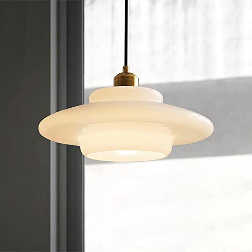 SDUYTDG Lámpara Colgante de Pantalla de Cristal Redonda de Estilo Europeo para lámpara de Sala de Estar Lámpara de Dormitorio con Acabado de latón Lámpara Colgante Lámpara de araña Ajustable Lámpara
