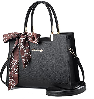 NICOLE & DORIS Sac à Main Élégant Femme - Fourre Tout en PU Cuir Grande Capacité - Bandoulière, Épaule, Poignée Supérieure pour Travail et Sortie Quotidienne - Noir