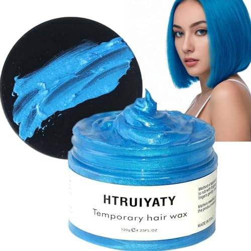 Azul Cera de Color para el Pelo,Temporal Tinte para Cabello para Hombres y Mujeres Natural LavableSpray Color Pelo para Niños Fiesta Cosplay Halloween