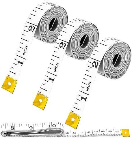 Lot de 6 rubans à mesurer double face pour mesurer la taille du corps et la taille, ruban à mesurer en fibre de verre, blanc, 150 cm