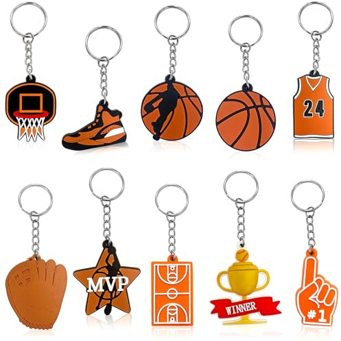 HNBTX Portachiavi Basket, PVC Gadget Basket, 10 Pezzi Sportivi per Gli Appassionati di Sport Bambini Portachiavi per Auto