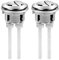 2 Pack 38mm Toilet Dual Flush Push Button Replacement Dual Flush Toilet Tank Button, Round Head Toilet Cistern Push Button Accessories for Bathroom Closestool Water Tank Repair (Silver)