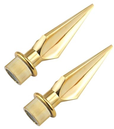 2 st flaggstänger, plastflaggstångshuvud spjut toppersättning, flaggstång dekoration för inomhus- eller paradflaggstång, guld