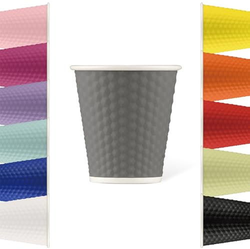 LES ARTISTES Paris A-1120 Tasse 180 ml, Gobelet à café, thé, boissons chaudes, Porcelaine avec Revêtement silicone thermo-isolant, Compatible Lave-vaisselle, Micro-ondes, Nid d'abeilles Grey