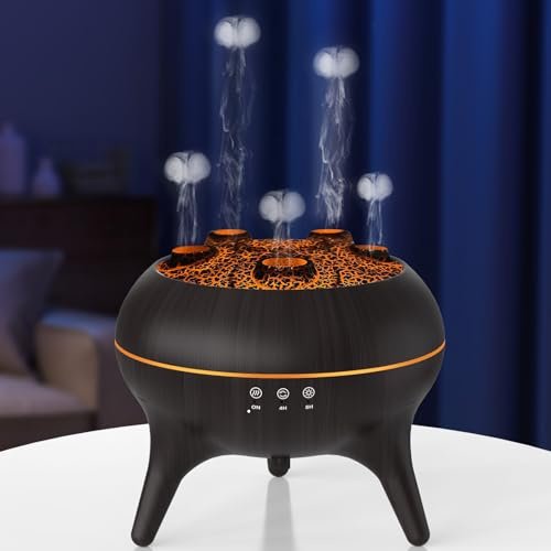 Diffuseur d'huiles essentielles pour chambre à coucher, 250 ml, brume méduse, humidificateur d'air, aromathérapie, diffuseur d'arômes avec lumières LED de 8 couleurs, minuteries, arrêt automatique