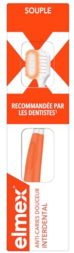 ELMEX - Brosse à dents Anti-Caries Douceur - Nettoyage interdentaire et de surface complet - Tête compacte souple pour atteindre les zones difficiles d'accès et éliminer la plaque dentaire