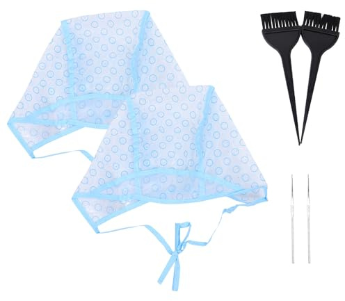 Healvian Kit de Coloration Cheveux Professionnel 6pcs avec Bonnet Pe Jetable, Pinceau à Teinture et Crochet, Ajustement Sécurisé et Confortable pour Salon de Coiffure