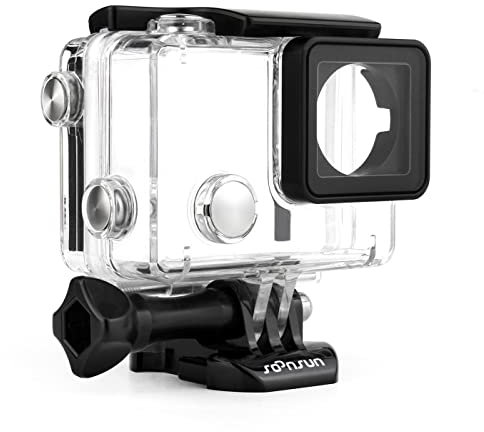 SOONSUN Waterproof Dive Housing for GoPro Hero 3/3+/4 Black Silver – 40M Underwater Case Compatible with BacPac Screen and Battery for Scuba Deep-sea Diving, Snorkeling, and Outdoor Adventures
