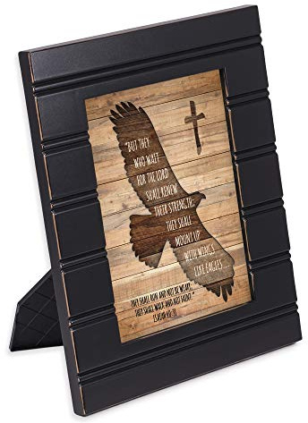 Cottage Garden On Wings of Eagles Inspirational Black Beaded Board 5 x 7 Table Top and Wall Photo Frame