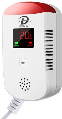 Gasmelder, Heimgebrauchs Methan Propan Butangas Monitor, Plug-in für brennbares LPG/Erdgas/Kohle-Gaslecksensor, Tonalarm, Warnung vor rotem Blitzlicht, Gaskonzentration der Digitalanzeige