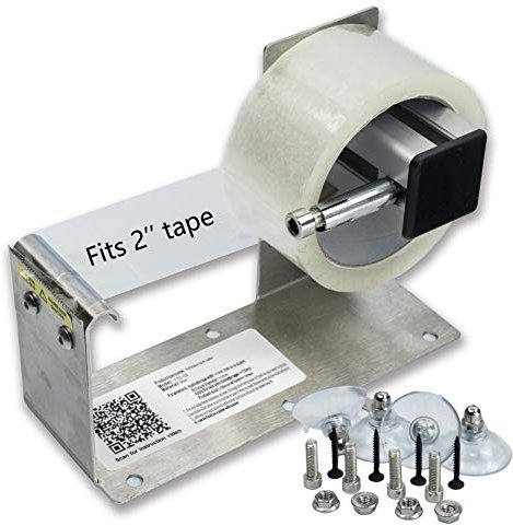 LDS Industry klebebandabroller Desktop-Tischplatte schwer/packband, großer Tischbandspender für 2 inches Klebeband, Edelstahlrahmen mit Saugnapf-Sauger TTD-02