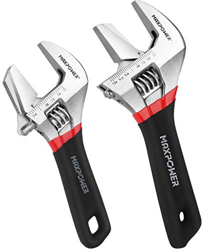 MaxPower Juego de Llaves Inglesa Ajustables Gran Apertura,150 mm y 200 mm