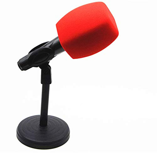 Saidbuds Schaumstoff-Mikrofonabdeckung, Handmikrofon-Windschutzscheibe, große Schaumstoff-Windschutzscheiben, Pop-Filter für Broadcast-Mikrofone, Interview-Mikrofone (rot)