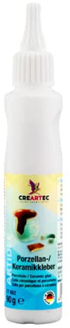 CREARTEC - Porzellan- Keramikkleber - Spezialkleber mit transparenter Klebenaht - 90g - Made in Germany
