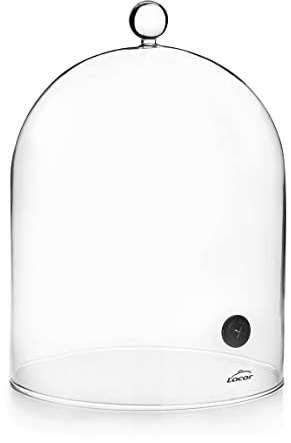 LACOR - 61811 - Campana para Ahumador de Cócteles, Tapa de Cristal con Válvula, Vidrio Borosilicato, Max. 200 grados C, Ø18.5 cm, Alto: 22 cm