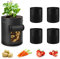 Potato Grow Bags 10 Gallon 5 Pack, Garden Vegetable Planting Bags with Handles and Window Flap, Breathable Felt Nonwoven Fabric Vegetable Growing Containers for Potato Tomato Carrot Onion(Black)