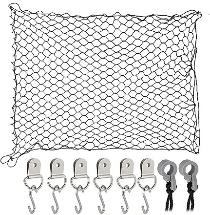 Relaxdays Trennnetz für Hunde, 100 x 100 cm, Autonetz mit Haken, Hundenetz Rückbank & Kofferraum, universal, schwarz