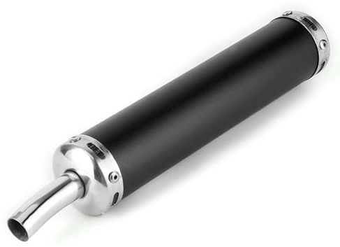 Système D'échappement de Moto Silencieux D'échappement en Acier Inoxydable 20mm/0.8in Pièces Modifiées pour Temps (Noir)