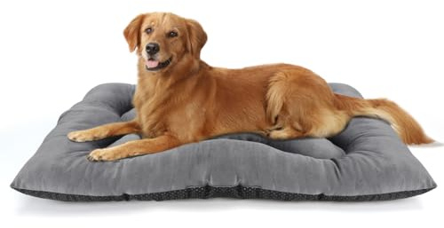 Nobleza Cama para Perro Grande, Colchoneta para Perros, Cojín Suave para Perros, Colchón Perro Grande Lavable Antideslizante, 130x100x13cm, Gris Claro