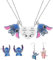 Guidre 5pcs Anime Anhänger Halskette für Frauen Niedlich Silber Halbmond Halskette Schmuck,Earrings
