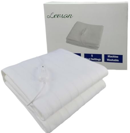 LEVSON Cozy Far Infrared Heated Underblanket Double, Electric Bed Blanket Warmer with 3 Heat Settings & Comfort Controller, Machine Washable, 180x120cm