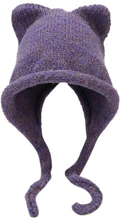 SRZYMJ Wintermütze Herren Damen Lila Flex Beanie, Weflexus Reflective Beanie - Ausgewählte Wolle hochreflektierende Faser, warme Strickmütze für Winter Nacht Spaziergänge, Unisex