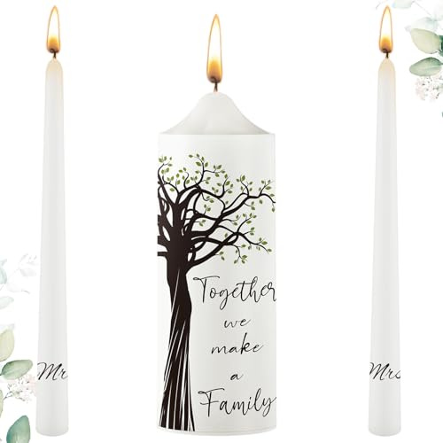 Frienda Unity Candles - Juego de velas para ceremonia de boda, juego de velas de boda Unity, velas de ceremonia de boda, accesorios de boda religiosos católicos, velas cónicas extragrandes (estilo