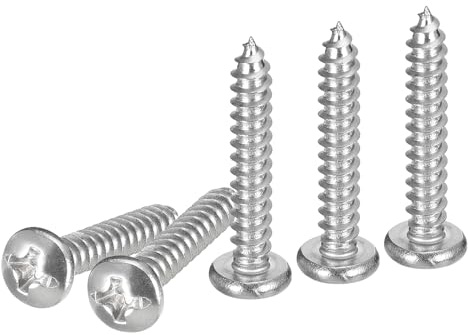 DTGN #6x7/8 Silver Screws - 25Pack - 304 Stainless Steel Pan Head Phillips Sheet Metal Screw Self-tapping Screw Wood Screws Screw