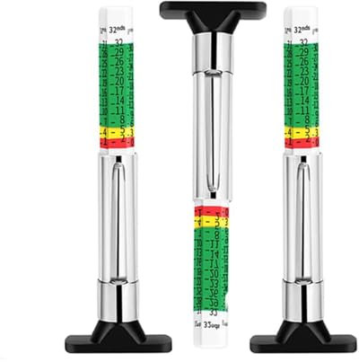 MOWUVAI Tyre Tread Depth Gauge UK, 6-Sided Smart Color Coded, Tyre Depth Measurement Tool in 25MM/32nds, 3PCS