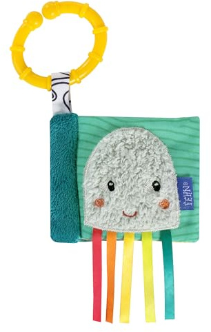 Fehn Mini-Knisterbuch Tintenfisch - Mini-Fühlbuch mit Natur-Motiven - 6 Seiten mit spannenden Materialien und Funktionen zum Fühlen, Greifen und Staunen - optimal für zuhause und unterwegs