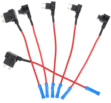 TOYZFRIENDY 6 Piezas Adaptador de Fusibles Automotriz Portafusibles Línea con Cable de Protección de Circuitos para Coche Camión y Barco Incluye Fusibles Estándar Soporta Fácil Instalación